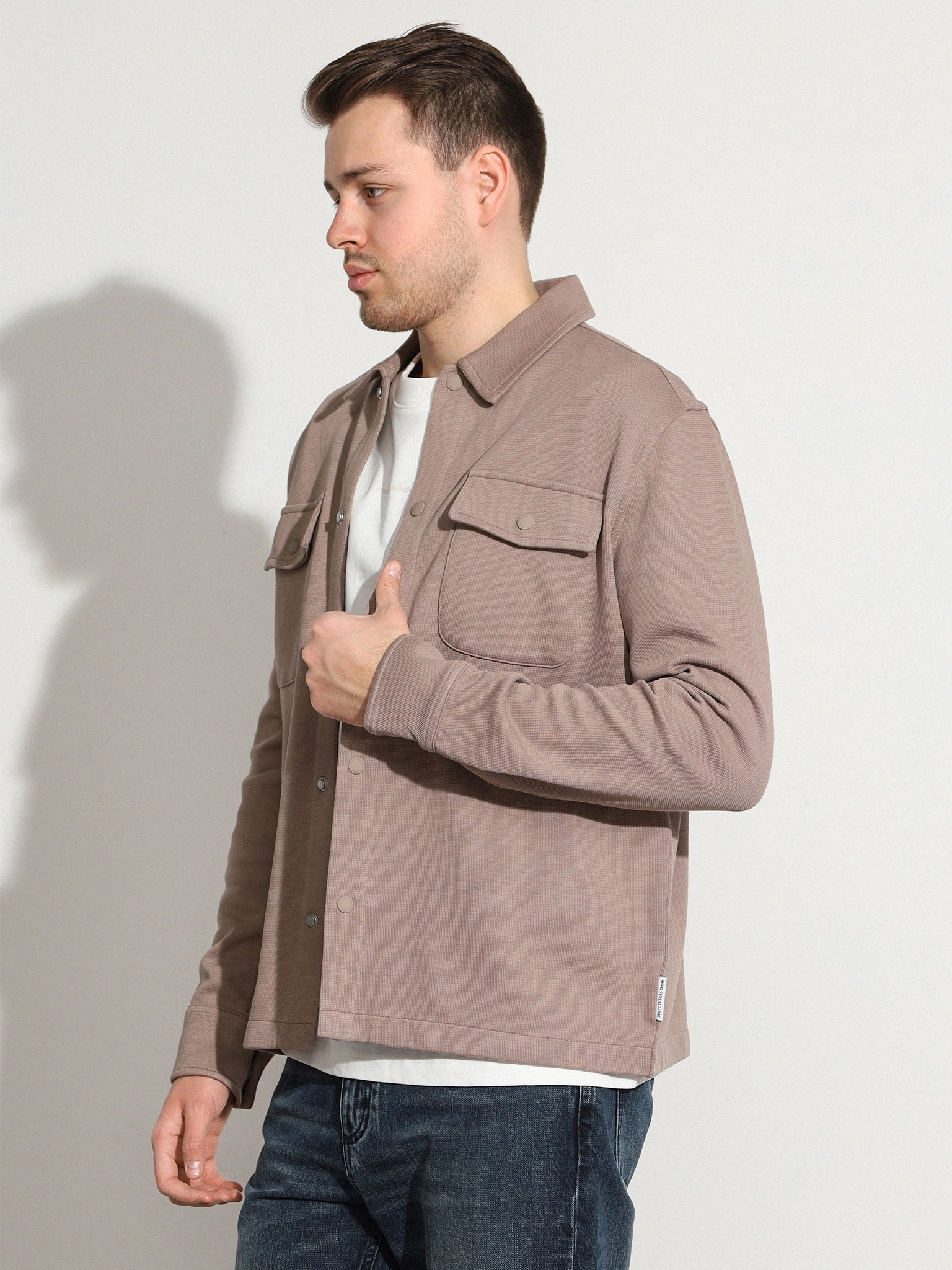 Куртка трикотажная бежевого цвета из хлопка